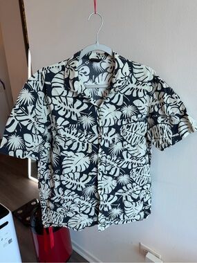 OVO Black and White Tropical Camp Shirt
